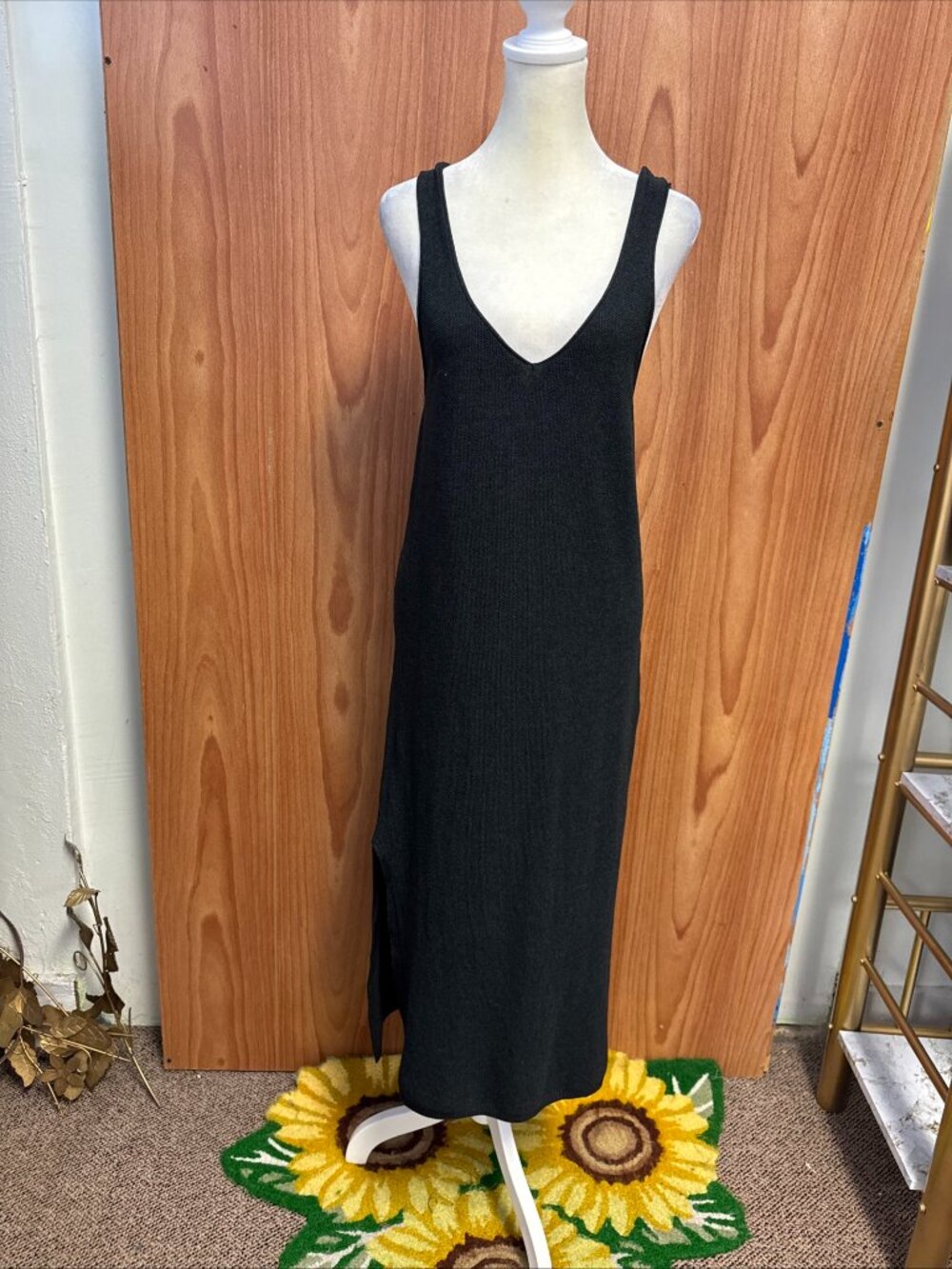 Double Zero Dark Grey Gray Spicy Small Sleeveless Swim Cover Up Maxi Dress